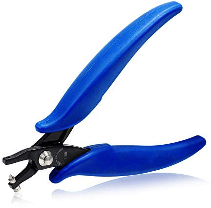 SPEEDWOX Pinza per forare in metallo per creare gioielli diametro 1,8 mm foro rotondo a mascella corta in lamiera di metallo spessore 18 mm con foro in rame argentato pinze di precisione