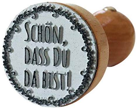 Hochzeitsstempel mit Holzgriff Gastgeschenk/Schön, dass Du da bist_11