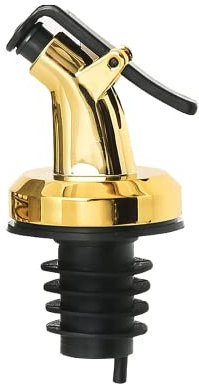 Bec verseur d'huile et de vinaigre - Kit verseur pour bouteille - Bouchon en caoutchouc - Distributeur d'huile - Pour bouteilles de couleur dorée - 1 x argent, Universelle