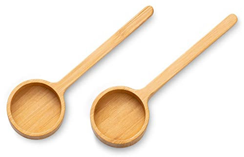 2 pieces Wooden coffee scoop measuring scoop spice scoop, can be used with the glass jar with bamboo lid.Long Handle Scoop.