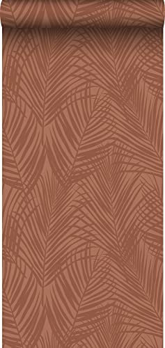 papier peint feuilles de palmier terracotta 53 cm x 10.05 m - ESTAhome