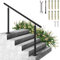 VEVOR Kit di Corrimano per Scale da Esterno Interno Nero in Alluminio Adattabile 0-5 Gradini, Corrimano con Palo Doppio Lunghezza 152,8cm Altezza 91cm Massimo 5 Gradini, Kit Corrimano in Allumino Nero