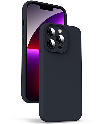Supdeal Liquid Silikon Hülle für iPhone 13 Pro Max, [Kameraschutz] [Anti Fingerabdruck] [Kabelloses Laden] Flüssige Silikon Handyhülle Schutzhülle, Eingebaute Mikrofaser Case Cover, 6,7, Schwarz