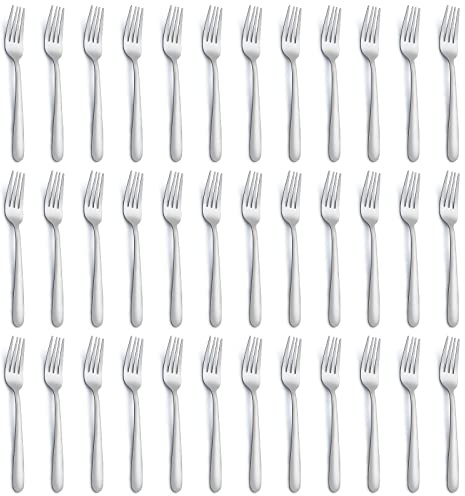 Gymdin 36 Piece Salad Forks, 7 Inch Small Forks in Stainless Steel mirror polished and Dishwasher Safe, Used For Tasting Cakes and Fruits