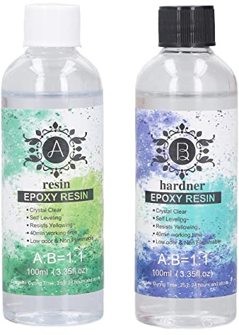 Kit Transparente de Resina Epoxi Pegamento A 100 Ml + Pegamento B 100 Ml Autodesespumante 1: 1 Revestimiento de Resina Epoxi Respetuoso con el Medio Ambiente de Alta Transparencia para la FabricacióN
