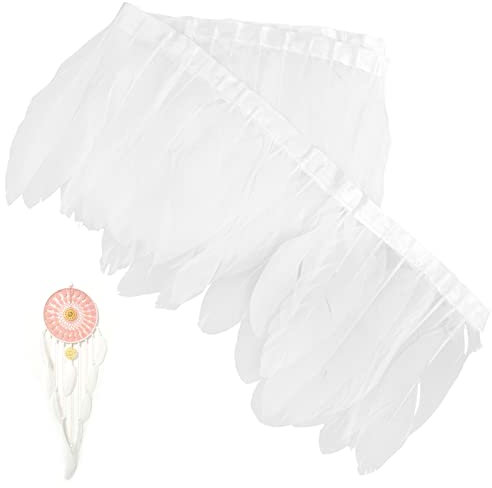 VICASKY Federborte Zum Nähen Von Kleidern Naturliche Federn Für DIY-Kleider Gänsefeder-bastelaccessoires Kleiderbesatz-Accessoire Federborte Für Hüte Und Haarbänder