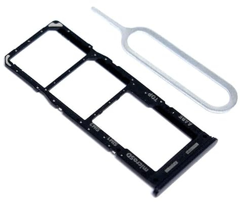 Handywest Kompatibel für Samsung Galaxy A12 SM-A125F A125F / A12S A127F Sim Karten Halterung Simkarte Halter SIM-Fach SD Memory Slot Tray SIM-Card Nano Schlitten einschubfach inkl Nadel Öffner Schwarz