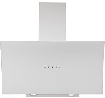 Respekta Dunstabzugshaube kopffrei / Dunstabzugshaube schräg 90 cm / Metallgehäuse mit Glasschirm in Weiß / Abluft - und Umluftfunktion / CH55090WA++ / A++ / 42 – 63 dB