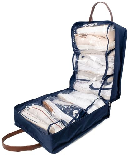 Schuhtasche für Reisen, tragbarer Aufbewahrungs-Organizer für Damen und Herren, Mehrfarbig, Dunkelblau