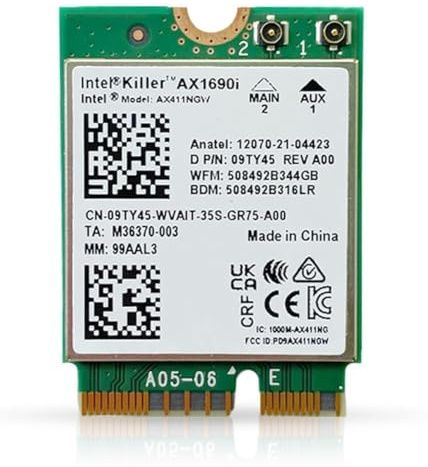 AX1690i | Double Connect WiFi 6E CNVi Tri Band 2.4 | 5 | & 6GHz DCT Wireless CRF Card AX411NGW 802.11ax 2.4Gbps Bluetooth 5.2 Compatible
