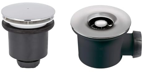 Wirquin 30723746 Bonde de douche Tourbillon à sortie verticale pour receveurs ø90 avec dôme en ABS & 30723743 Bonde de douche Tourbillon à sortie horizontale pour receveurs ø90 avec dôme en ABS