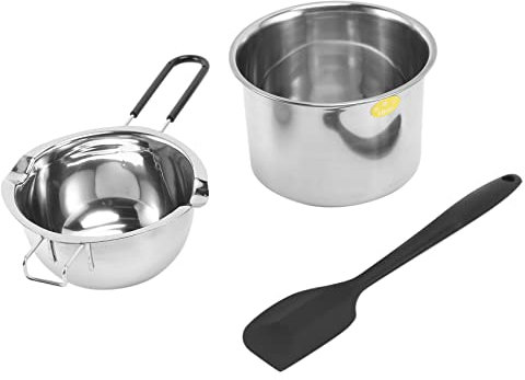 Bordhap Double Boiler Pot Set Stainless Steel Melting Pot with Silicone for Melting Chocolate,Soap,Wax,Candle Making