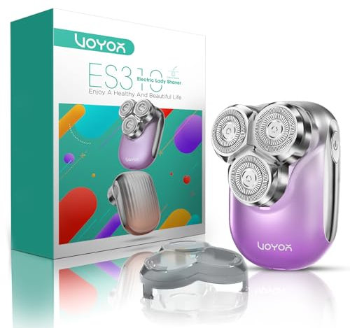 VOYOR Afeitadora Eléctrica Mujer Para Zona Íntima, Facial, Corporal, Piernas Y Axilas - Depiladora Portátil Y Recargable ES310 (Púrpura)