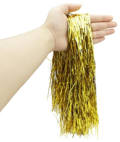 2000 fili dorati per albero di Natale, stelle filanti dorate, glitterate, decorazioni per feste per matrimoni, compleanni, Capodanno, decorazioni natalizie