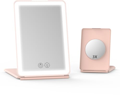 Bilitase Schminkspiegel Make-up-Spiegel Schminkspiegel mit LED-Beleuchtung und Touchscreen, Vergrößerung 1X&3X, über USB betrieben