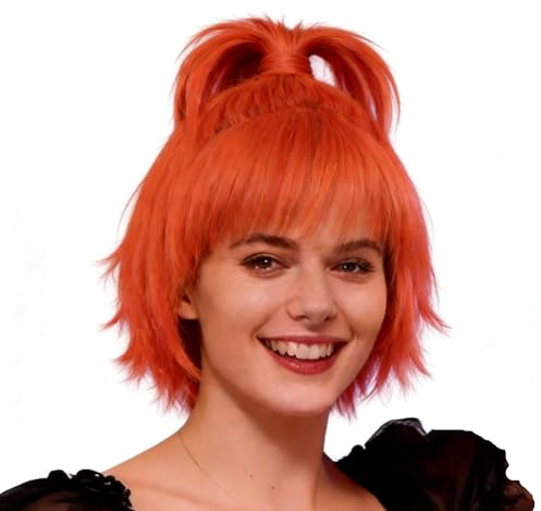 NiceLisa Neid Envy Inside Emotion Perücke Grün-Blau Fluffy Wellige Lockige Frauen Cosplay Kostüm Perücke mit 2 Haarnadeln