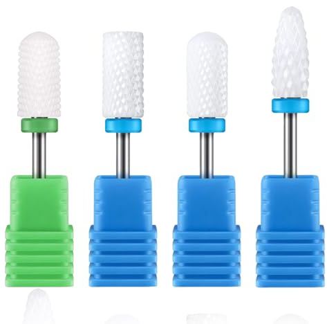 Punta da Trapano per Unghie, Punte Fresa Unghie,Rimozione Cuticola, Punte Fresa Unghie Ceramica per Manicure Pedicure Gel per Manicure Pedicure Uso Domestico Punte Fresa Unghie Punta da Trapano
