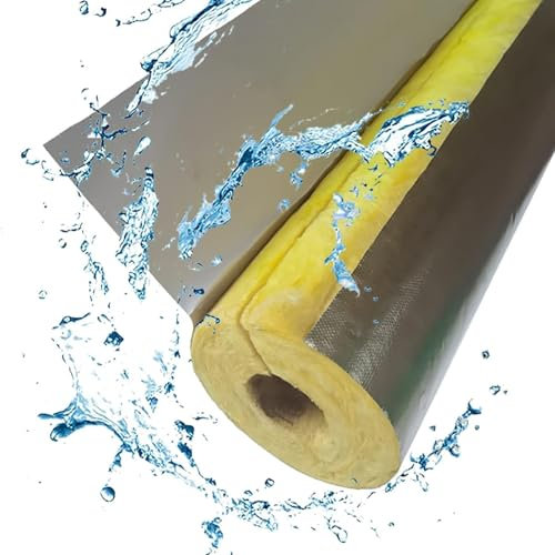 LRHELPBNR Coquilla Aislante, Conducto De Chimenea Tubo De Aislamiento, Aislamiento De Tubería De Lana De Roca, Tubo De Aislamiento De Papel De Aluminio Autoadhesiva(L 1M-273mm/10.7in,50mm)