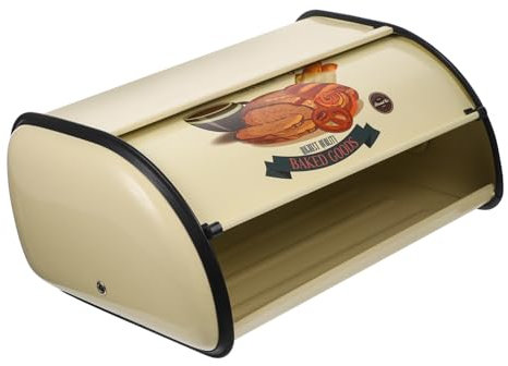 OKUMEYR Bread Holder Bin Snack Storage Box Airtight Bread Box Iron Storage Case French Style Kitchen Bin
