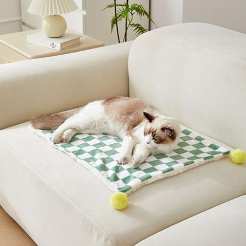 DUOLEH Beruhigende Katzendecken, Haustierdecken, Schutzbezug für Bett, Couch, Sofa, warme Hundedecke für kleine, mittelgroße Hunde und Katzen, Katze, Kätzchen, Zwinger, Haustier-Überwurf (50 x 40 cm,
