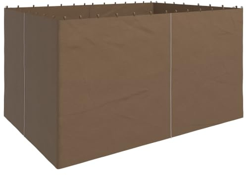 Outsunny Paquete 4 Cortinas Repuesto Gazebo 3x4m Marrón Oscuro | Panel de privacidad, laterales para toldo exterior, accesorios