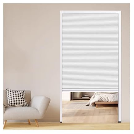 Akkordeon-Tür mit Aluminiumrahmen für Schlafzimmer und Badezimmer, 100 x 190 cm, weiß, Schiebetür für Flur von oben nach unten
