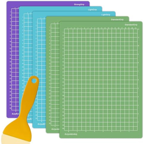NICKLIN Schneidematten für Cricut Maker 4/Maker 3/Explore 5/4/3/Air 2/Air | 5 Stück 21,6x30,5 cm Plotter Matte, für Cricut, inkl. StandardGrip, LightGrip, StrongGrip zum Basteln