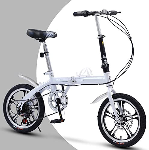 Faltrad Klapprad 16 Zoll Carbonstahl Faltrad Kleines Unisex-Klapprad 6-Gang Variable Geschwindigkeit Für Erwachsene Männer Und Frauen Teenager