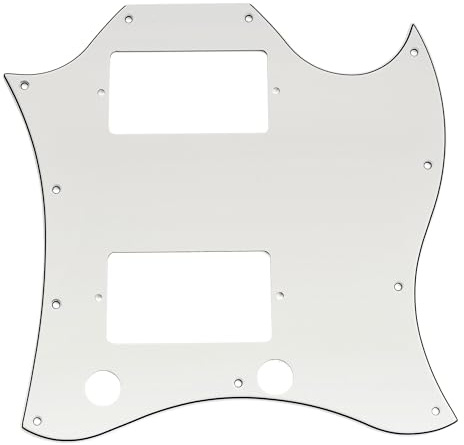 Musiclily Pro 11 Löcher Full Face Gitarre Schlagbrett 3-lagig Weiß | für EPI China Made SG Standard E-Gitarre