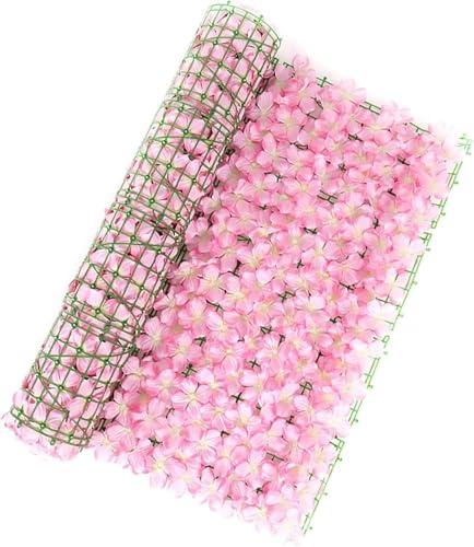 Künstliche Grüne Dillblatt Hecken Pels Künstliche Plts Pels Faux PLT Efeu Gebühr Wandabdeckung Künstliche Heckenfliesen Outdoor Privatsphäre Gebühr Screening Garten Dekoration, Pink, 1x1m