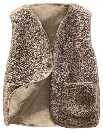 AMhomely Women's Plaid Outerwear Vests Tops Zip Up Collared Sleeveless Jacket with Pockects