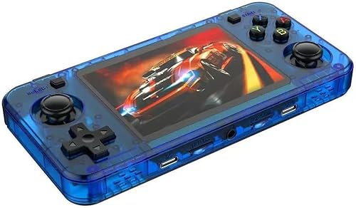 R36H Retro Handheld Game Console,15000+ Games with Open Source Linux System,23+Emulators,3.5-inch IPS Screen Portable Game Console,2500mAh Battery (Bleu)