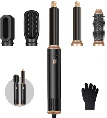Air Hair Styler 5 in 1, Magic Styer, 1000W Hair Dryer Brush for Hair Styling, Hot Air Brush for Volumizing, Hair Wrap Dryer Set with Detachable Heads Comb