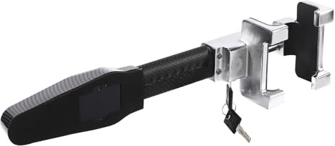 Antivol de volant avec alarme, 130 dB, avec 2 clés, antivol de volant pour voitures, camionnettes, camions, SUV