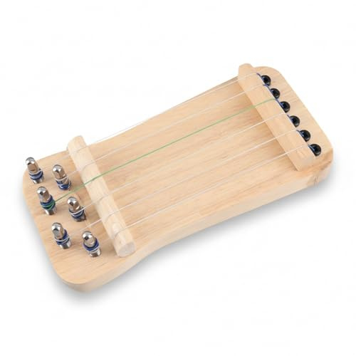 SustVita Chinese Zither Finger Trainer with 6 Strings for Beginners' Daily Practice, Develops Fingering and Chord Skills, a Portable Wooden Fingering Exerciser