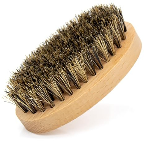 Ovale Bartbürste Mit Wildschweinborsten Und Holzgriff for Bart Und Schnurrbart, Massagekamm for Herren