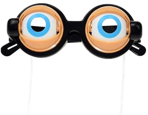 Generisch Lustige Streichbrille – Neuheit Zwinkernde Brille | Halloween Gag Brille Mit Blinkenden Augen | Lustige Bühnenaufführungs Requisiten Für Kinder, Teenager, Erwachsene, Heimpartys (Schwarz)