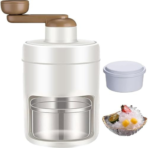 Tritaghiaccio manuale - Mini tritaghiaccio domestico - con 4 stampi per cubetti di ghiaccio - Facile da usare e da pulire - per granite e ghiaccio tritato fatti in casa