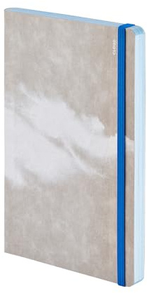 Nuuna Notizbuch A5 Inspiration Book M - Cloud Blue, veganer Einband grau | farbige Seiten | 176 Seiten | 120g Offsetpapier | made in Germany