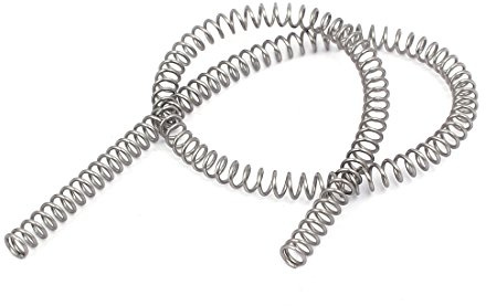 sourcing map Druckfeder 0,7 mm x 5 mm x 305 mm aus 304 Edelstahl Silber Ton
