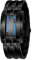 FeiWen Fashion Unico Binario Reloj de Pulsera de Hombre y Mujer Azul LED Luminosidad Rectangular Acero Inoxidable del Bisel Digitales Relojes Calendario, Negro (Hombre)