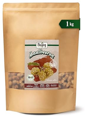 Biojoy Mûres blanches séchées BIO (1 kg), entières et non-soufrés