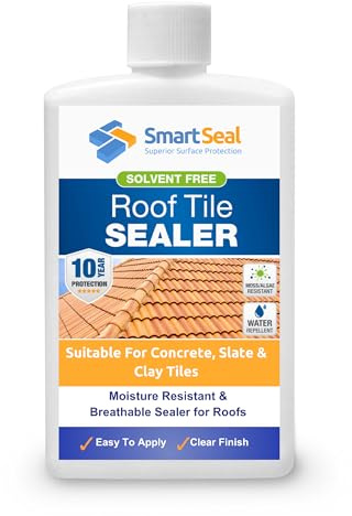 SmartSeal Roof Tile Sealer - 100ml Sample - Breathable Clear Roof Sealer. Solvent-Free Clear Sealant that Helps Prevent Moss, Mould, Algae & Lichen Growth on Concrete, Slate & Clay Tiles