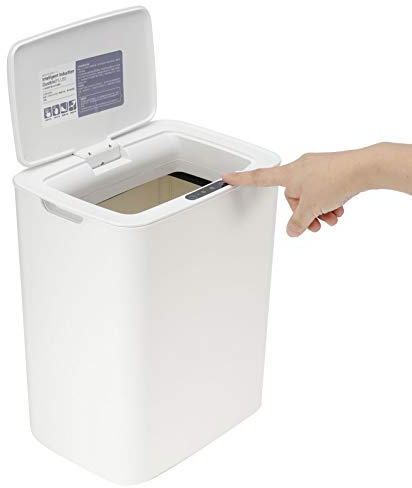 Bote de Basura, Sensor automático de 14 l, sin Contacto, Inteligente, con Tapa, 11,8 x 9,8 x 7,3 Pulgadas, sin Contacto, para el hogar Inteligente, Cocina, Dormitorio, baño