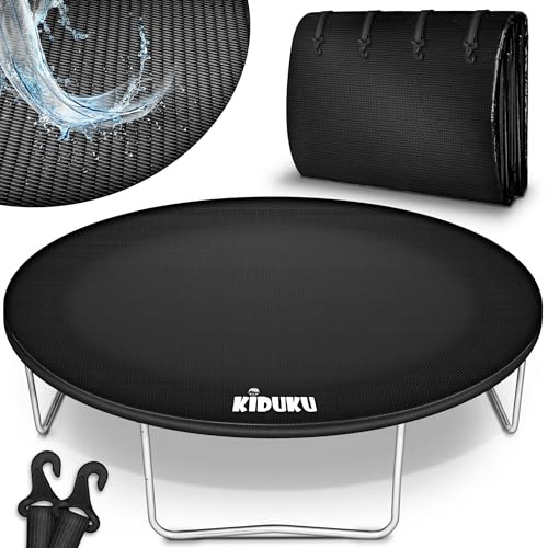 KIDUKU® Trampolin Abdeckung 244-427 cm | Outdoor Regenabdeckung Winterfest | Wetterschutzplane wetterfest, reißfest & UV-beständig | Abdeckplane für Gartentrampolin schützt vor Regen, Schnee & Staub