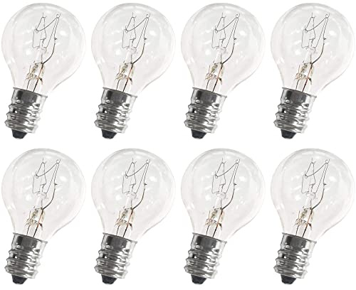 BlueStars G30 E12 20W Bulb for Middle Size Scentsy Warmers, Dimmable G30 Globe E12 Candelabra Base Clear Light Bulbs for Candle Wax Warmer, Long Last Lifespan - Pack of 8