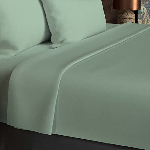 Soleil d'ocre, Drap Plat, Coton 57 Fils, Vert d'eau, 180x290 cm