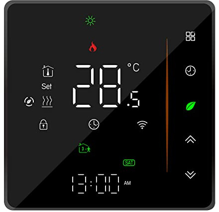 FAJIA Termostato Inteligente WiFi Controlador de Temperatura Programable semanalmente Admite Control táctil/Aplicación móvil/Control de Voz Compatible con/Home, para Caldera de Agua /