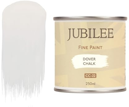 Guild Lane Jubilee Furniture Paint – Upcycle & Transform Wood, Metal & Glass – Soft Sheen Finish for Indoor & Outdoor – Durable & Easy to Apply Multi-Surface Paint (Dover Chalk, White, 250ml)