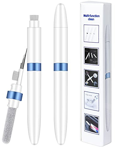 HORJOR AirPod Cleaning Kit, Airpods Cleaner 4 in 1 Multifunctional Earphones Cleaner Kit Bluetooth Headphone with Cleaning Brush, Metal Nib for Airpods iPod Earbuds Earphones Box